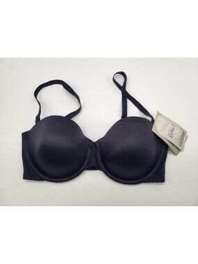 Beauty by Bali Stay in Place SZ 36C Strapless Convertible Black Bra DFB966